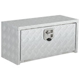 Garvee 30" X 12" X 14" Heavy Duty Aluminum Tool Underbody Box Waterproof Truck Storage Organizer Chest for Pick Up Truck Bed, RV Trailer, Silver - Silver