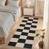 Garvee Easy Jute Rugs 2x8 Checkered Kitchen Runner Rugs Non Skid Washable Stain Resistant Indoor Outdoor Rugs Black Farmhouse Style - Black-Checkerboard-1