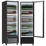 Garvee 10.9 Cu.Ft. Commercial Beverage Refrigerator One Glass Door Display Cooler Energy-Saving Frost-Free Black