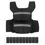 Garvee Weighted Vest for Men 35 LBS Adjustable with Shoulder Pads Reflective Stripe Pockets for Running Walking Home Gym Black