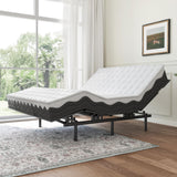 Garvee Adjustable Bed Frame -Wireless Remote -Memory Function -Adjustable Bed Base -Head and Foot Lift Incline -Zero Gravity -Quiet Motorfor Lying Down, Reading, Watching TV,Fatigue,Backache[QUEEN] - Black