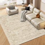 Garvee Vintage Distressed 10x13 Area Rug | Washable Non-Slip Low Pile & Stain Resistant | Accent Rug for Living Room, Bedroom, Office, Nursery, Dining Room - Taupe