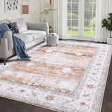 Garvee 8x10 Area Rugs Large Rug Washable Rug for Bedroom Non Slip Carpet for Living Room Bedroom Rug Boho Rug - Light Brown Tones