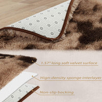 Garvee Fluffy & Sheepskin Brown & Khaki 5x8 Furry Shag Rug, Plush Non-Slip for Kids Nursery Dorm Bedroom Living Room