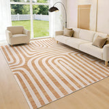Garvee 5X7 Area Rug Abstract Modern Washable Non-Slip Low-Pile Soft Carpet for Bedroom Living Room Dining Room Orange - Orange
