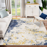 Garvee Abstract Modern Area Rug, 4x6 Washable Foldable Soft Rugs with Non-Slip Backing, Non-Shedding Floor Mat, Stain Resistant Carpet for Living Room Bedroom Dining Room Office, Yellow Blue - Yellow Blue