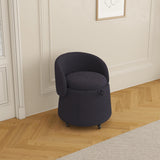 Garvee Multifunctional Round Storage Ottoman With 360-Degree Wheels For Living Room Bedroom, 22.8x23.2x24 Inches, Gray