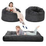 Garvee Bean Bag Chairs, Convertible Bean Bag Chair from Bean Bag to Mattress for Home Living Room - Dark Gray