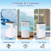 Garvee 8,000 BTU Portable Air Conditioner Up to 350 Sq.Ft, 3-In-1 Portable AC Unit with Cool/Fan/Dehumidifier, Room Air Conditioner with Remote Control, Full Window Kit, White