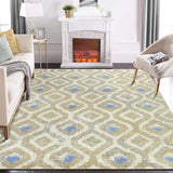 Garvee Modern Area Rug 8x10 Soft Plush Indoor Carpet Contemporary Geometric Distressed Rug for Living Room Bedroom Accent Rug Cozy & Fluffy Non-Slip Rugs Boho Aesthetic Floor Cover Home Office Rug - Natural