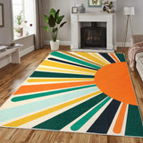 Garvee Kids 5x7 Machine Washable Rug, Multicolor, Modern Bohemian, For Bedroom, Non-Slip Interior, Home Decoration - Yellow/Green