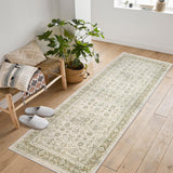 Garvee Runner Rug Non Slip Beige 2'x6' Washable Vintage Floral Carpet for Kitchen Laundry Bedroom Bathroom - Beige