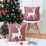 Garvee Christmas Decorations Christmas Pillow Covers 18x18 Inch Set of 2 Winter Holiday Farmhouse Pillow Covers for Couch Deer Xmas Pillow Case Throw Cushion Case for Sofa Home Decor, Pink - Pink