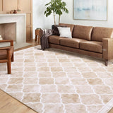 Garvee Area Rug 9x12 Machine Washable Rug Large Modern Rug Bohemian Carpet Non Slip Low Pile Stain Resistant Rug Accent Rug for Entryway Office - Beige
