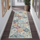 Garvee Runner Rug Washable Moroccan Trellis Hallway Runner Rug Entryway Rug, Stain Resistant Non-Slip, Purple/Grey, 2' x 6' - Purple Multi