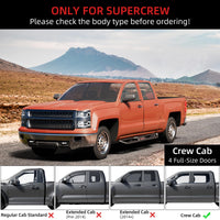 Garvee Running Boards 6.5 Inches with Two Stairs Design Compatible with 2019-2024 Chevy Silverado/GMC Sierra 1500, 2020-2024 2500HD 3500HD Crew Cab(4 Full-Size Doors), Bolt-on Side Steps