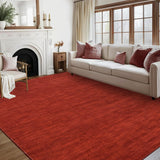 Garvee Solid Rose Red 9x12 Area Rug for Living Room Bedroom Machine Washable Large Dining Room Rug Indoor Non-Slip Throw Carpet with Rubber Backing Contemporary Area Rug for Home Office - Rose Red