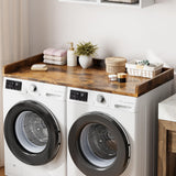 Garvee Washer Dryer Countertop Wooden Laundry Countertop with Edge Rails for Laundry Room Organization 54.3" x 27.6" Natural Wood