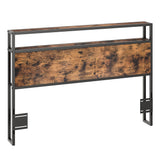 Garvee Headboard for Queen Size Bed Frame with Storage,Head Board with LED Lights and Charging Station, Adjustable Height, Queen Size Headboard, Storage Rack, Sturdy and Stable, Easy Assembly, Black - Black