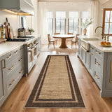 Garvee 2x8 Washable Runner Rug Non Slip Low Pile Kitchen Hallway Entryway Carpet Soft Stain Resistant Modern Rug, Natural Brown - Natural Brown