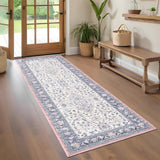 Garvee 2x6 Hallway Runner Washable Rugs Vintage Non Slip Carpets for Living Room Bedroom, Purple - Purple