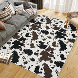 Garvee Wild Animal Milk Cow Print Washable Decorative Rug Non Slip Rubber Backing Western Room Decor 6x9ft Brown Black Tan - Black & Tan Apart
