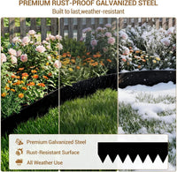 Garvee Metal Garden Edging 40" x 6" (8 Pack) – Bendable Heavy-Duty Galvanized Steel Landscape Border with Hammer-In Stakes, Rustproof for Lawn, Flower Beds & Pathways