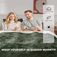 Garvee Heated Blanket King Size with Dual Control, Velvet Soft Fast Heating Blankets King, 4 Heat Settings & 10H Auto Off, Machine Washable, ETL Certified Electric Blanket, 90"x100" Green