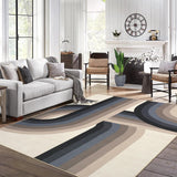 Garvee Modern Area Rug, 4x6 Water Resistant Carpet Low Pile Non-Slip Soft Rug Bedroom Dining Room or Home Office, Colorful Modern Design Indoor Floor Carpet - Beige/Gray/Brown