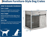 Garvee 37.8"W Dog Crate Furniture for Small/Medium Dogs, 2-in-1 Iron-Wood Fusion Dog Cage Indoor As Side End Table, Farmhouse Dogs Kennel with Sliding Barn Doors & Storage Drawer, Gray