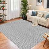 Garvee Soft Area Rugs 8x10 Machine Washable Modern Printed Carpet with Non-Slip Backing, Non-Shedding Contemporary Woven-Style Living Room Rugs for Bedroom, Office, Gray - Gray