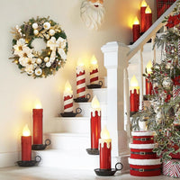 Garvee Pre-Lit Christmas Wreath for Front Door, 24 Inch Large Lighted Wreath with Xmas Balls, Artificial Flower & Bow, Battery Operated Christmas Wreath for Fireplace Window Wall Decor, Champagne
