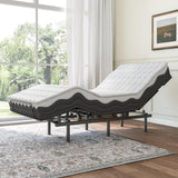 Garvee Adjustable Bed Frame -Wireless Remote -Memory Function -Adjustable Bed Base -Head and Foot Lift Incline -Zero Gravity -Quiet Motorfor Lying Down, Reading, Watching TV,Fatigue,Backache[Twin] - Black