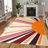 Garvee Kids 5x7 Machine Washable Rug, Bedroom Rug, Anti-Slip Interior, Colorful And Modern, Bohemian Rug For Kids, Minimalist Living Room Rug, Home Decor - Brown