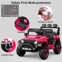 Garvee Ride - P Series: 3-6, Ride on Car with 2.4G Remote Control, 12V Battery Powered Electric Car for kids with 3 Adjustable Speeds, Soft Start, Battery Display, Music (Rose Red)
