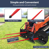 Garvee 1/2" Skid Steer Mount Plate Compatible for Detachable 2" Receiver & Cat1 Connector & 17" 49" Hay Spear & 48'' Pallet Forks, Universal Quick Tach Loader Plate Fits Kubota Bobcat Tractor