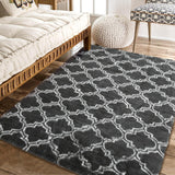 Garvee Area Rug Dark Grey 6x9 Rug Shag Rugs for Living Room Moroccan Shaggy Rug Kids Rug Plush Rug Geometic Carpet Bedroom Rug Fluffy Rug Bedside Rug Soft Rug Non Skid Rug Modern Area Rug Large Rug - Dark Gray