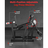 Garvee Leg Extension and Curl Machine 4 in-1 Leg Press Home Gym Adjustable 700 LBS Red and Black