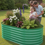 Garvee 2 Pcs 6' X 3' X 2' Galvanized Steel Raised Garden Beds, Outdoor Deep Planter Box Kit with Tool-Free Assembly, Rust-Resistant Green Coated Design for Vegetables, Flowers & Herbs - Green