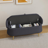 Garvee Bed Ottoman Storage Space Home Bench Sofa Stool for Living Room Bedroom Entryway Gray 48.3 Rectangular Polyester Blend