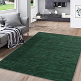 Garvee Modern Solid Dark Green 5x7 Washable Area Rug Green Rug Indoor Soft Non Slip Carpet Ultra-Thin Low Pile Throw Carpet Stain Resistance Throw Rugs for Living Room Bedroom Dining Room Home Office - Dark Green