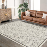 Garvee Floral Rug 10x13 Washable Non Slip Boho Soft Bedroom Living Room Carpet Beige - Beige