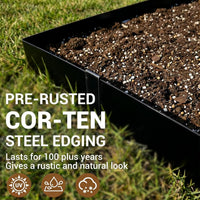 Garvee Metal Garden Edging 40" x 8" (10 Pack) – Bendable Heavy-Duty Galvanized Steel Landscape Border with Hammer-In Stakes, Rustproof for Lawn, Flower Beds & Pathways