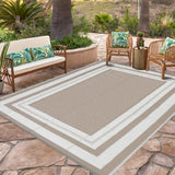 Garvee Outdoor Grey Beige 8x10 Plastic Straw Rug Waterproof Rug for Patio Reversible Plastic Camping Rugs Straw Patio Rug for Camping Porch Deck Backyard Camper Balcony Picnic Panel - Gray Beige