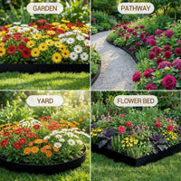 Garvee Metal Garden Edging 40" x 8" (10 Pack) – Bendable Heavy-Duty Galvanized Steel Landscape Border with Hammer-In Stakes, Rustproof for Lawn, Flower Beds & Pathways