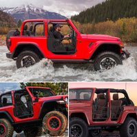 Garvee Off-Road Safari Tubular Doors Compatible with Jeep Wrangler JK 2007-2018 (2-Door Only) - Set of 2 Half Tube Doors for Offroad Trail Adventure