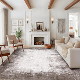 Garvee Large Area Rugs 9x12 Brown Washable Stain-Resistant Low Pile Modern Indoor Mat for Dining Room Bedroom Living Room - Coffee