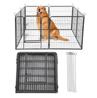 Garvee Outdoor Dog Playpen, Heavy Duty Metal Pet Exercise Pen, Metal Dog Fence with Gate, Pet Fence for Large/Small Dogs, Portable Dog Fence for RV Camping, Yard, Garden