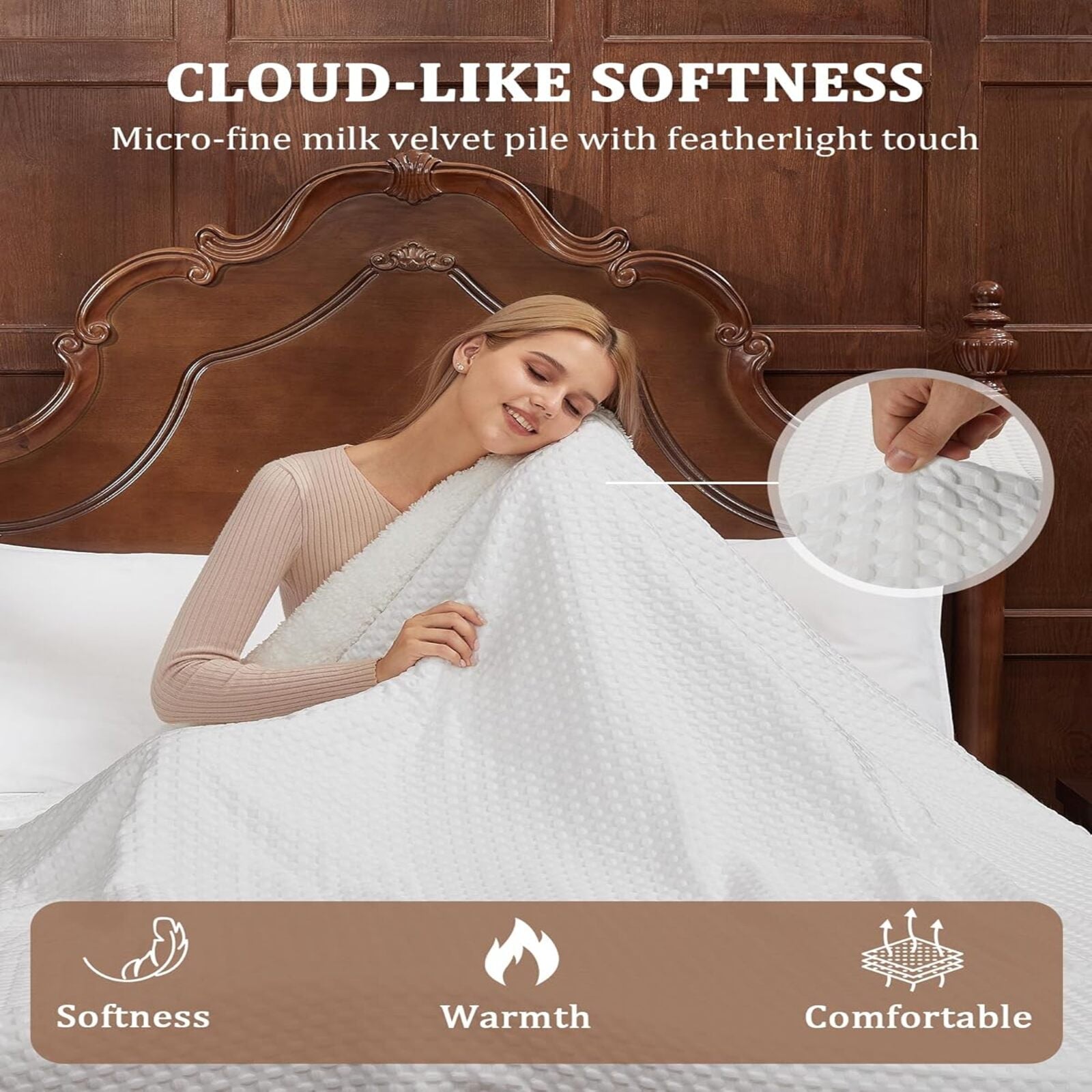 Garvee Heated Blanket King Size with LCD Dual Controller, Waffle Weave Fast Heating Electric Blankets, 10 Heat Levels & 1-12H Time Settings, ETL Certified, Machine Washable, Off White, 100" x 90"