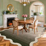 Garvee Scalloped Rug Taupe Ombre 8x10 Soft Non Slip Stain Resistant Large Carpet for Living Room Bedroom Nursery - Taupe